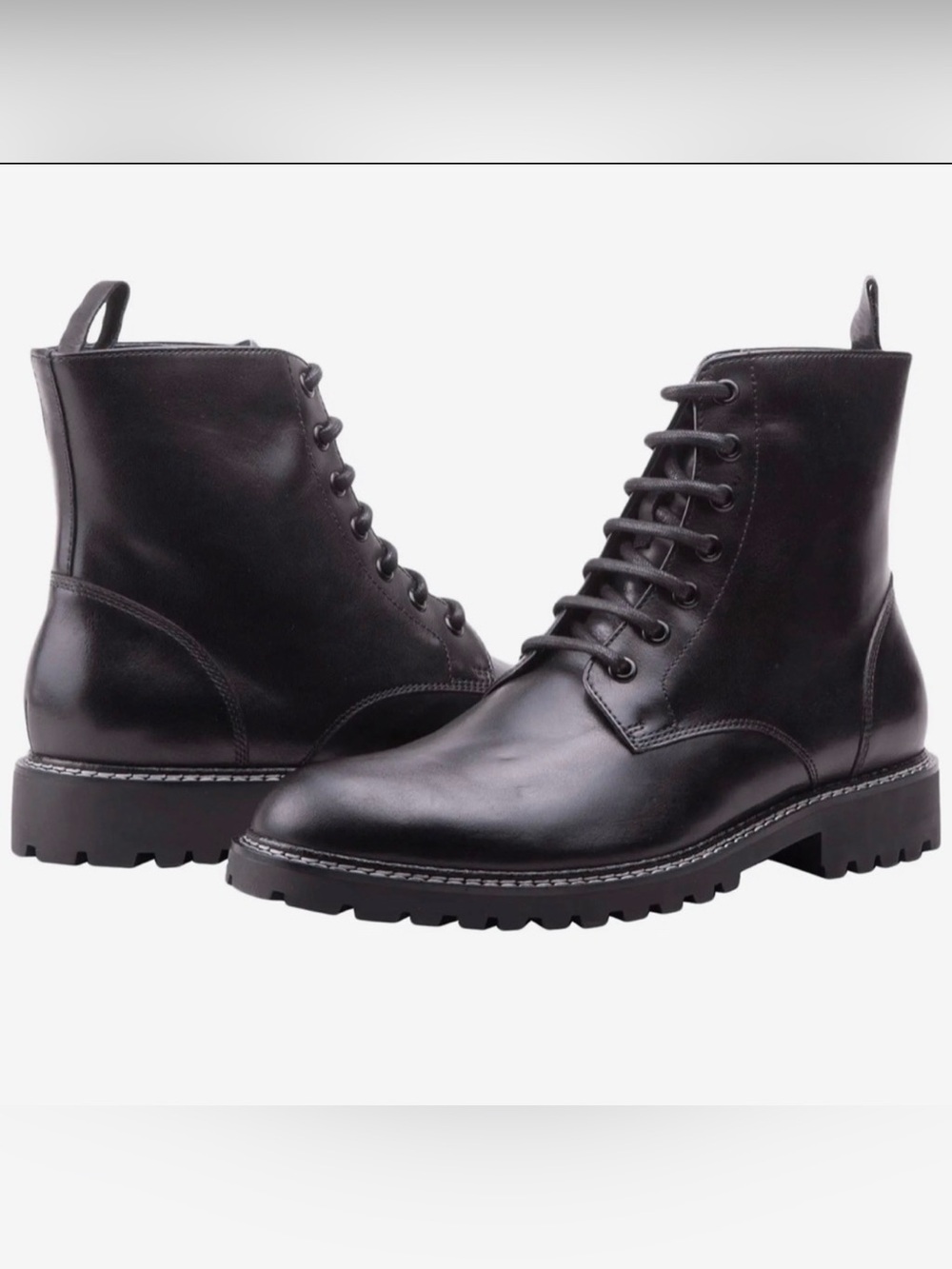Blake McKay Townsend Black Leather Boots Men’s 9.5 Lace Up Lug Sole